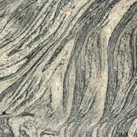 Magic Grey granite headstone with smoky veining and marble accents