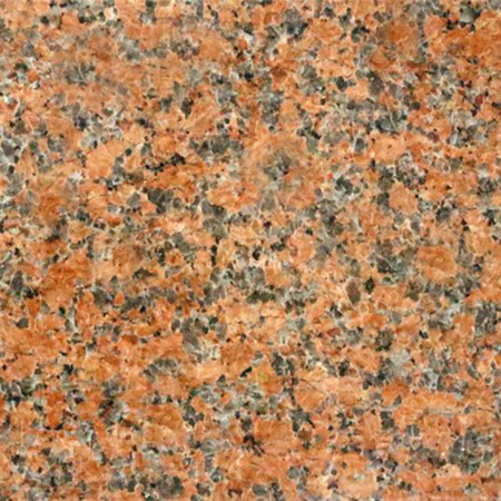 Maple Red granite sample with rich red tones and black speckling