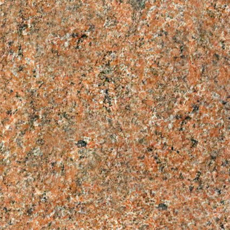Multicolour Red granite sample with red, black, and grey swirls