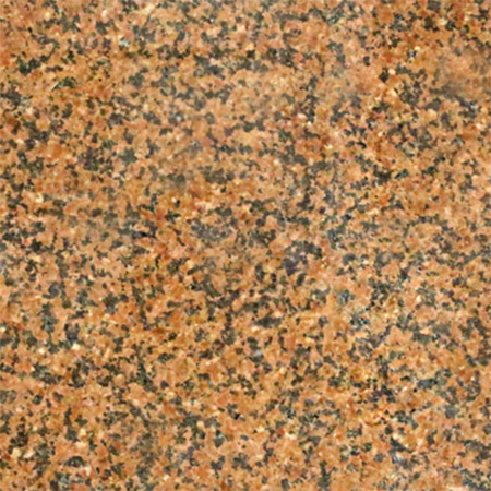 Tian Shan Red granite sample with vibrant red tones and black flecks