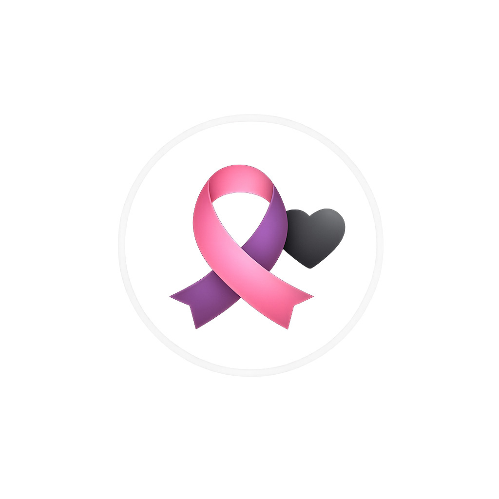 "Awareness ribbon logo with gray heart, reflecting compassion in memorial headstone artistry."